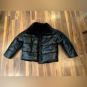 Express Reversible Vegan Leather & Faux Fur Puffer